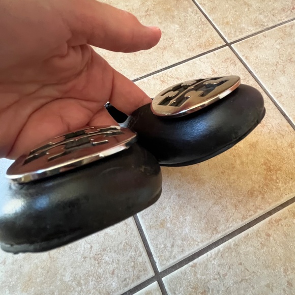 Tory Burch Reva Ballet Flats Leather Black Size 8.5 - Picture 7 of 13